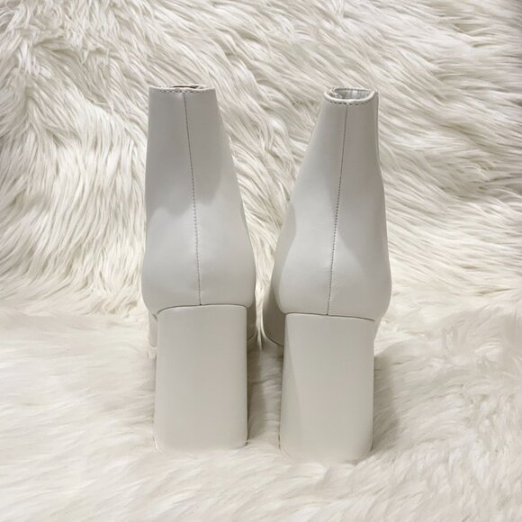 Madden Girl White Platformed Block Heeled Ankle Boots - Picture 7 of 9